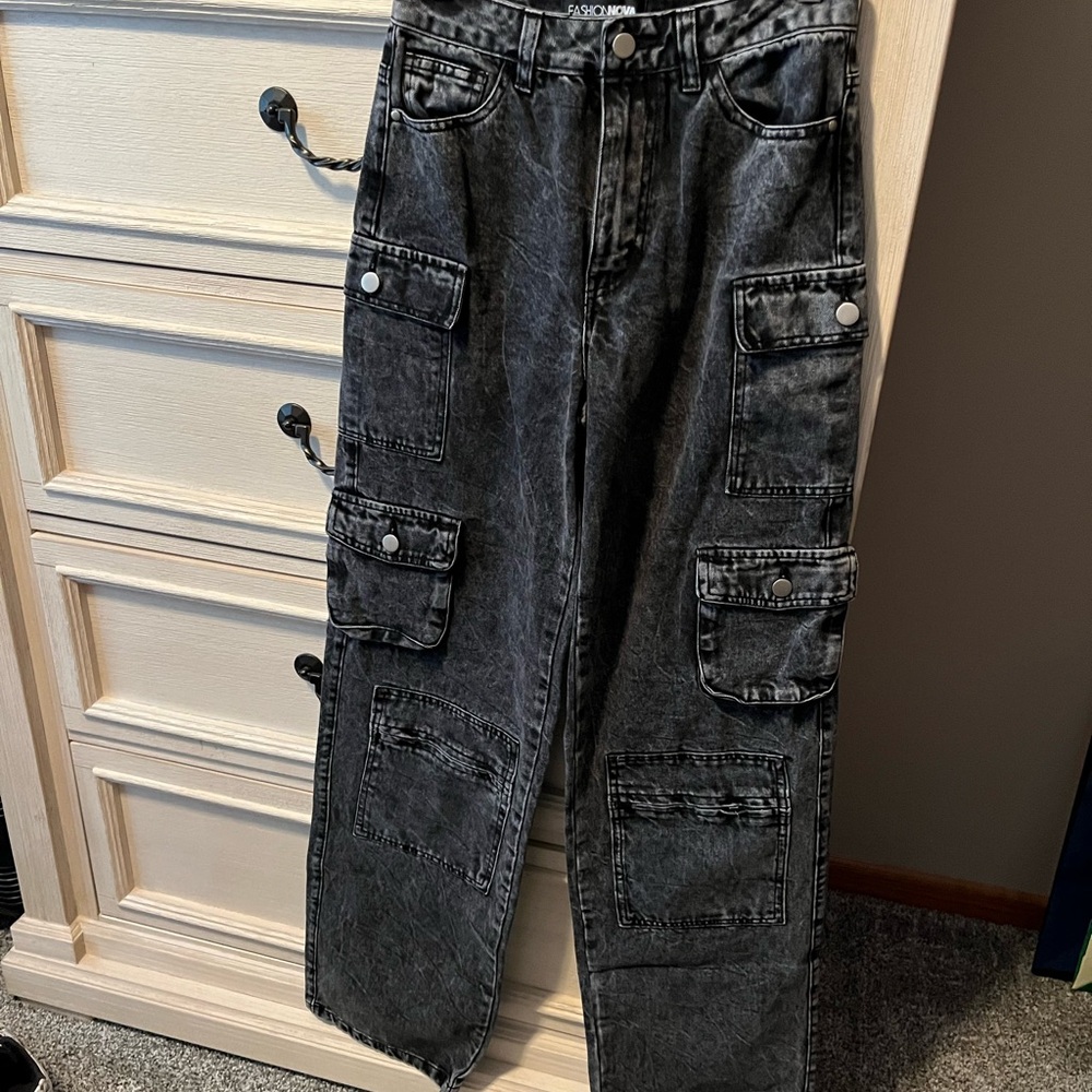 Black Cargo Jeans for women
